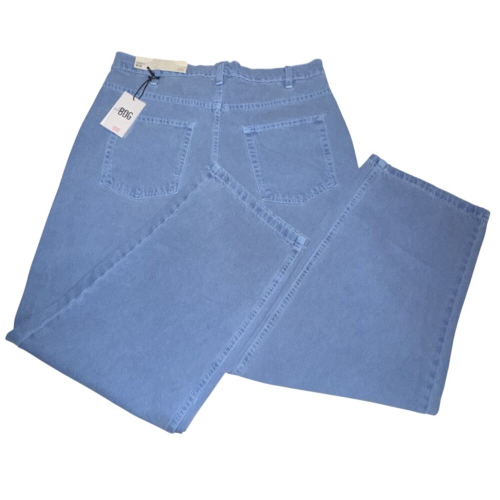 BDG Womens M Oversized Fit Dusty Blue Cropped High-Rise Jeans Scandinavian Artsy